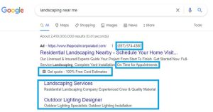 Google ad extension screenshot