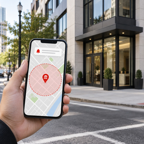 Geofencing marketing around a personal injury law firm service area