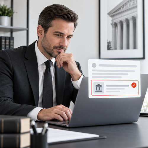 Personal injury attorney reviewing a verified legal citation in AI search