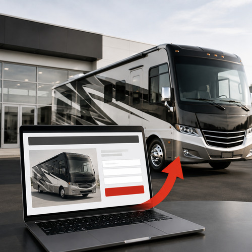 RV motorhome dealership landing page conversion optimization