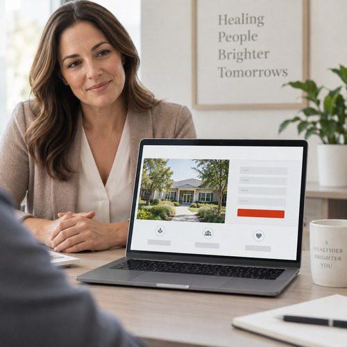 Treatment center landing page designed to convert inquiries