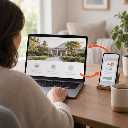 Treatment center website retargeting across laptop and mobile